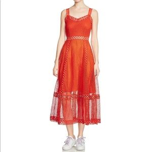Maje burnt orange lace dress